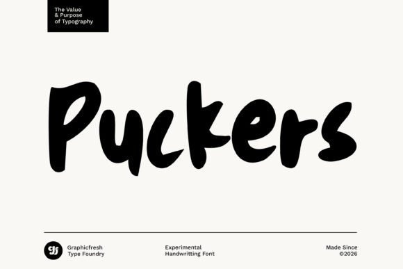 Puckers: A Playful Handwritten Font for Modern Editorial Design